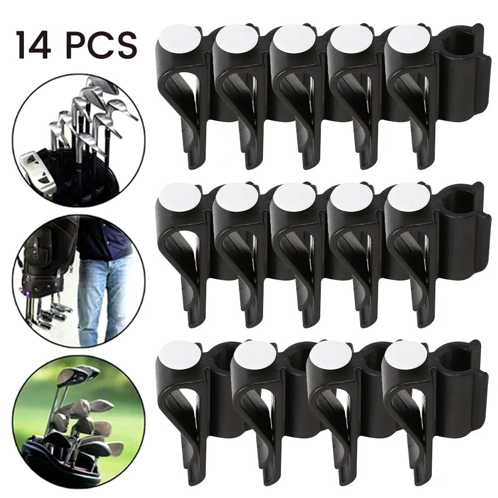 14pcs Golf Clamp Golf Bag Clip Fixed Golf Clubs Buckle Ball Training Aids Sports Game Accessories Swing Trainer Equipment