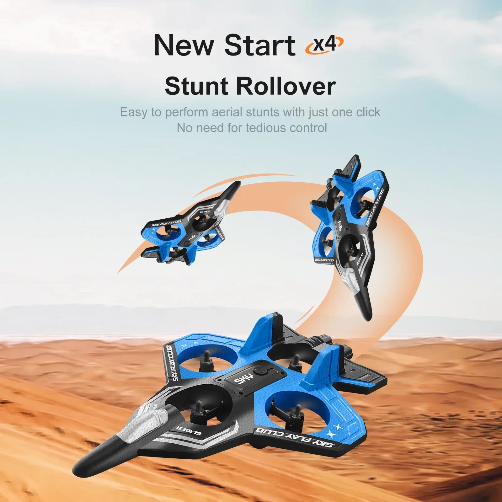 EPP Foam RC Plane with Cool LED Lights | 360° Flip Stunt | One-Key Start | 2.4G 4CH Remote Control | Best Gift for Kids Boys