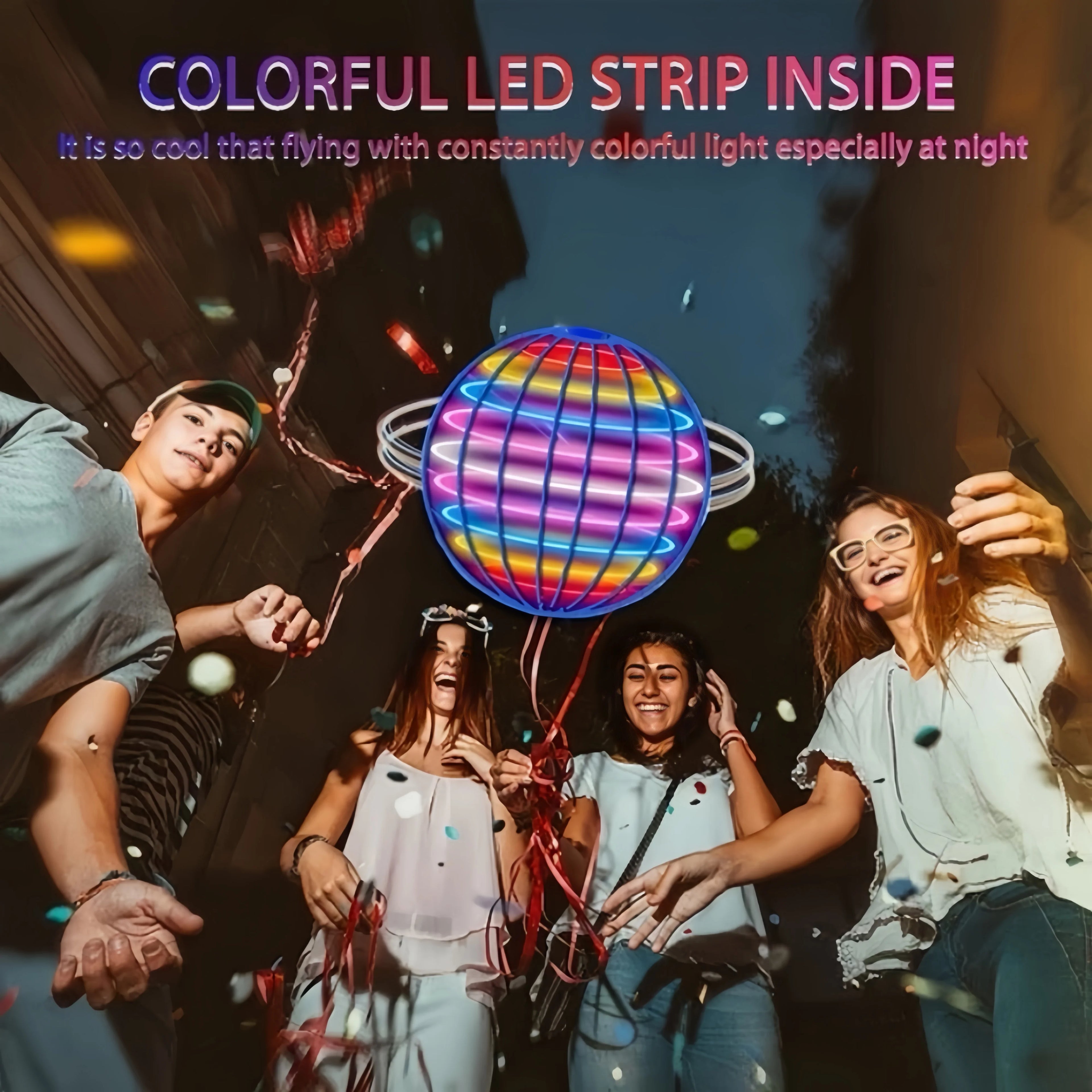 Flying Orb Boomerang Ball LED Lights Flying Spinner Drone Magic Ball Flying Ball Toy Luminous Toys Halloween Kids Birthday Gifts