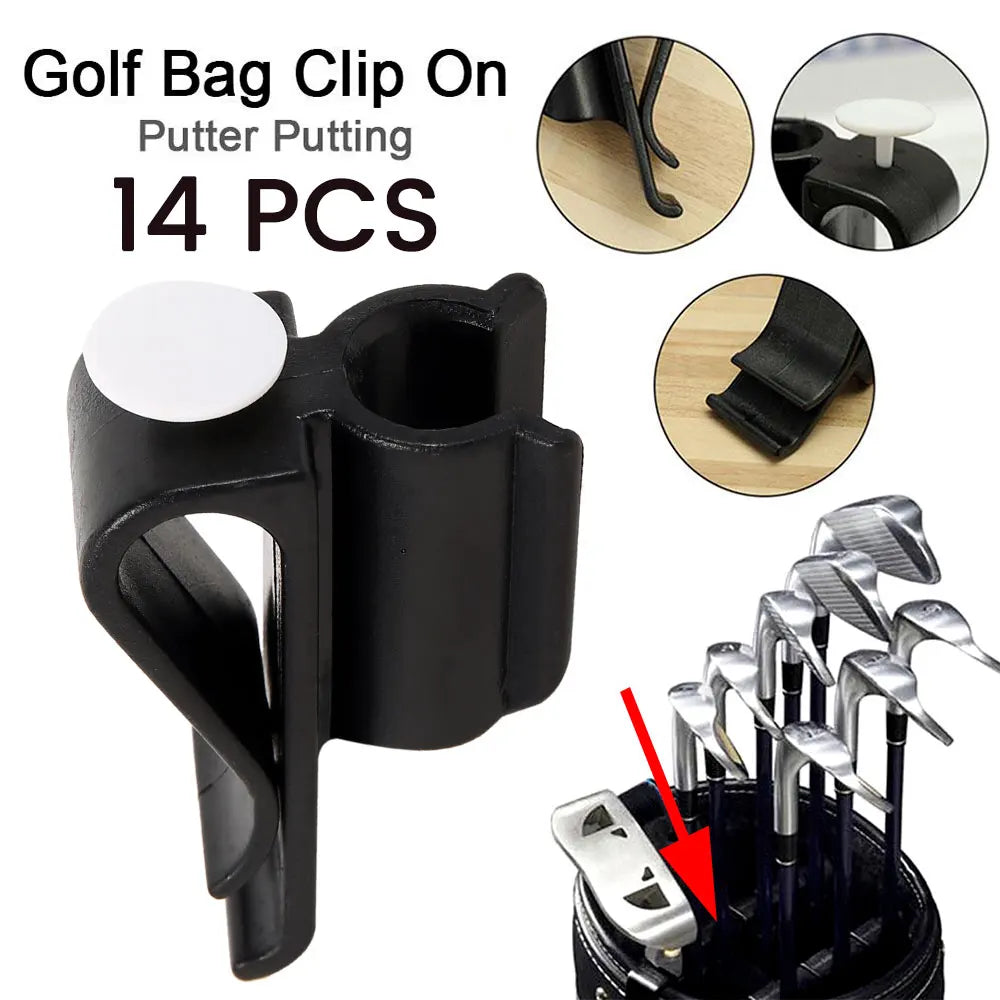 14pcs Golf Clamp Golf Bag Clip Fixed Golf Clubs Buckle Ball Training Aids Sports Game Accessories Swing Trainer Equipment
