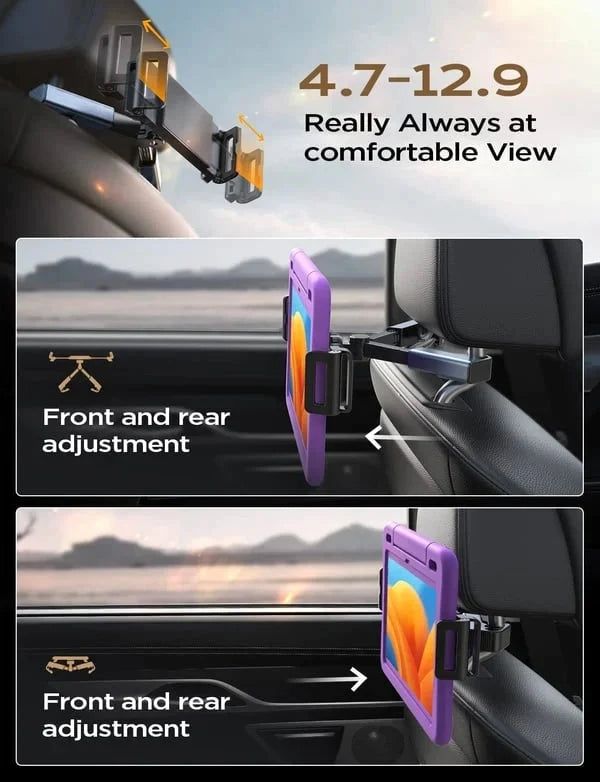 360 Degree Rotating Car Headrest Tablet Mount Holder Portable iPad Stand Auto Rear Seat Pillow Bracket for Travel Road Trip