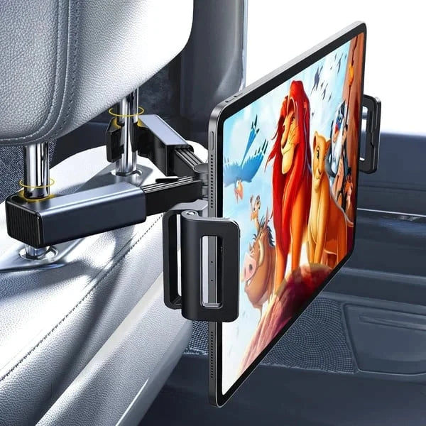 360 Degree Rotating Car Headrest Tablet Mount Holder Portable iPad Stand Auto Rear Seat Pillow Bracket for Travel Road Trip