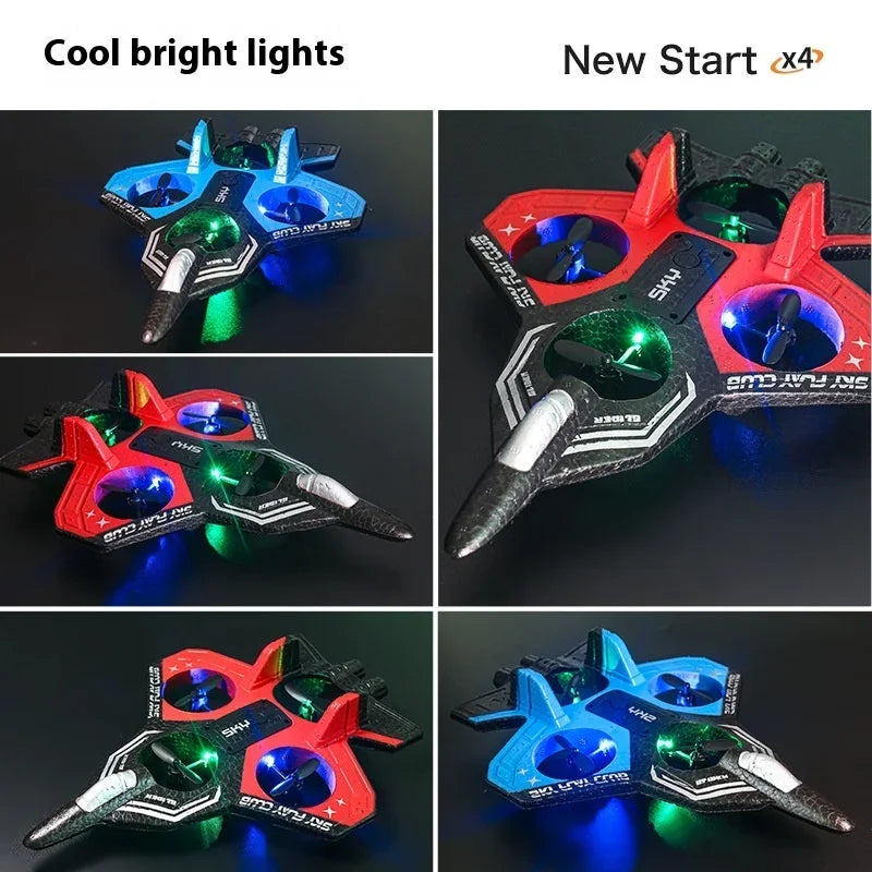 EPP Foam RC Plane with Cool LED Lights | 360° Flip Stunt | One-Key Start | 2.4G 4CH Remote Control | Best Gift for Kids Boys