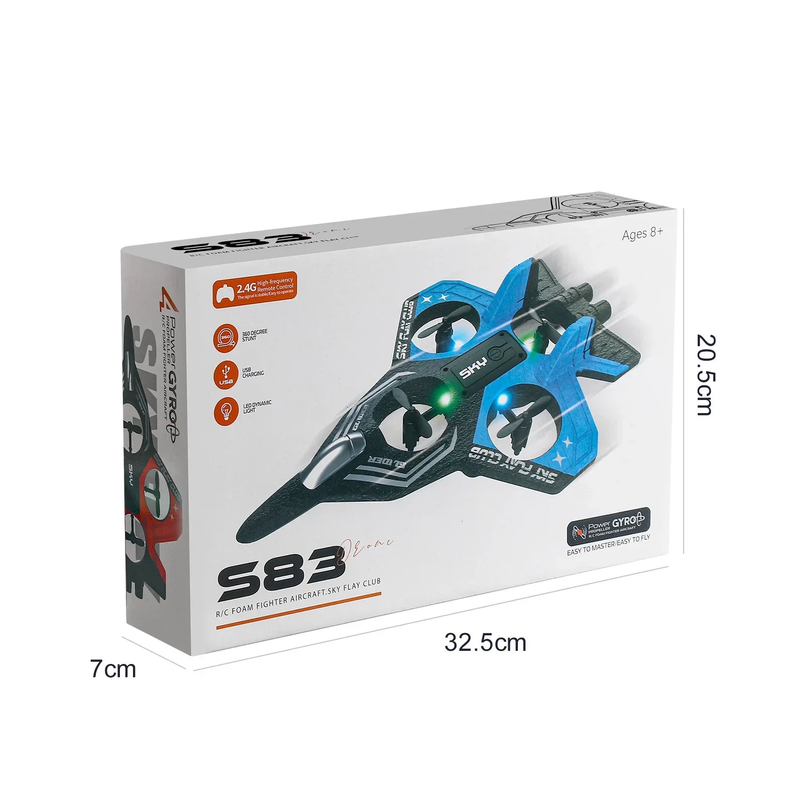 EPP Foam RC Plane with Cool LED Lights | 360° Flip Stunt | One-Key Start | 2.4G 4CH Remote Control | Best Gift for Kids Boys