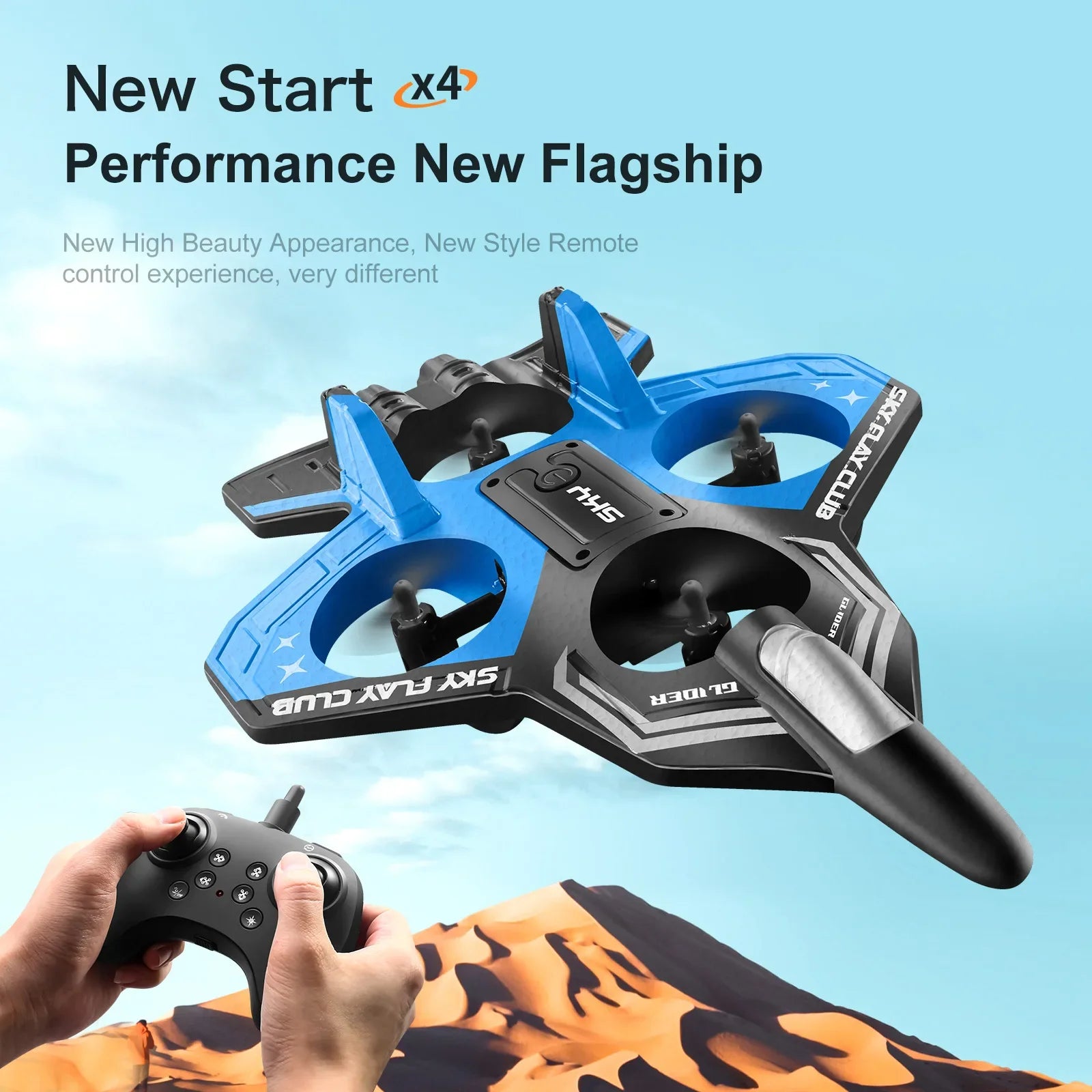 EPP Foam RC Plane with Cool LED Lights | 360° Flip Stunt | One-Key Start | 2.4G 4CH Remote Control | Best Gift for Kids Boys
