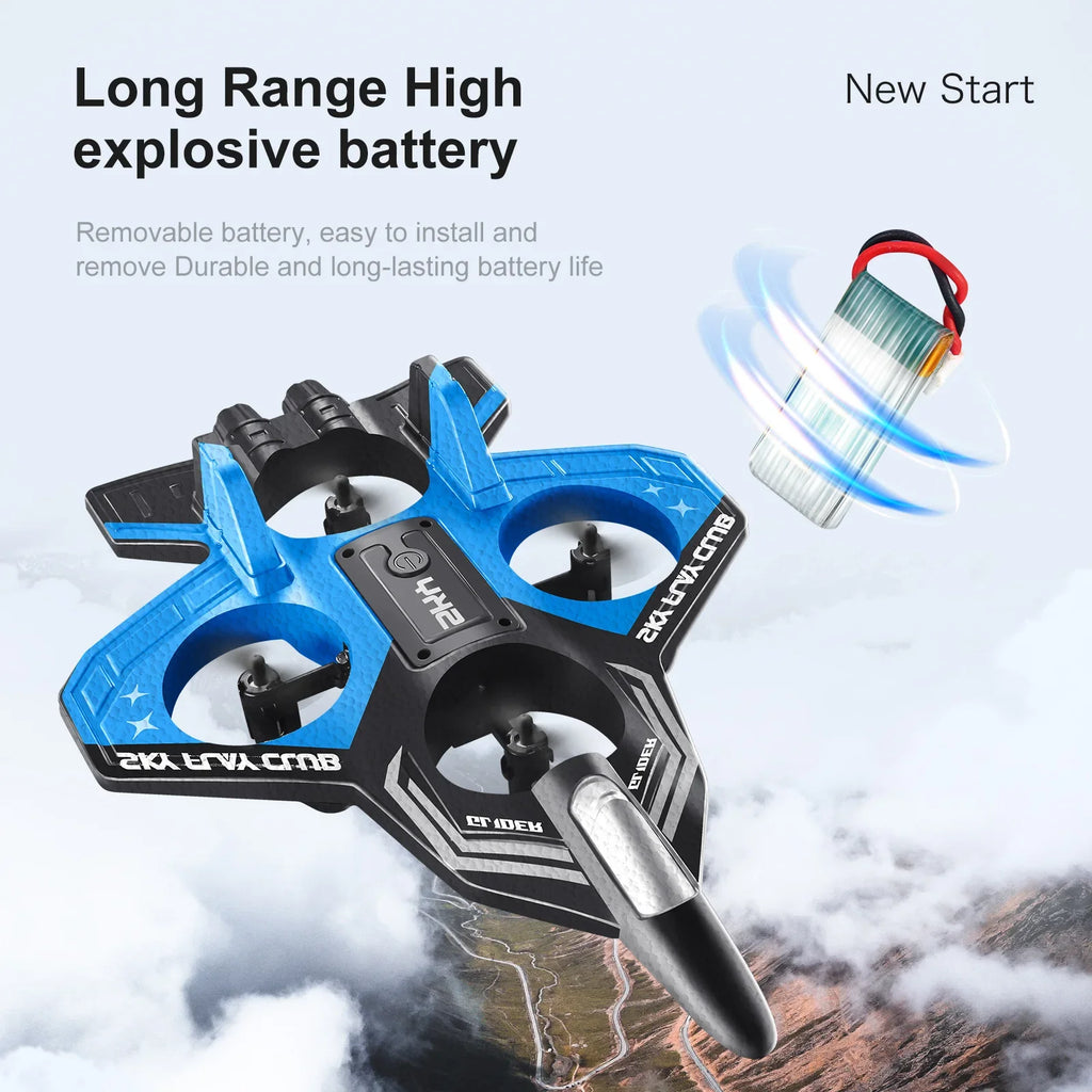 EPP Foam RC Plane with Cool LED Lights | 360° Flip Stunt | One-Key Start | 2.4G 4CH Remote Control | Best Gift for Kids Boys