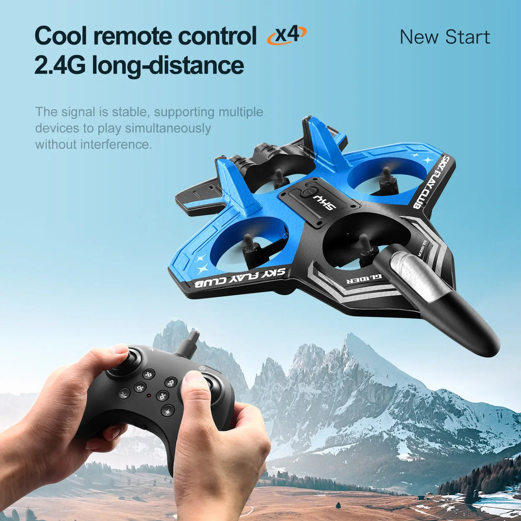 EPP Foam RC Plane with Cool LED Lights | 360° Flip Stunt | One-Key Start | 2.4G 4CH Remote Control | Best Gift for Kids Boys