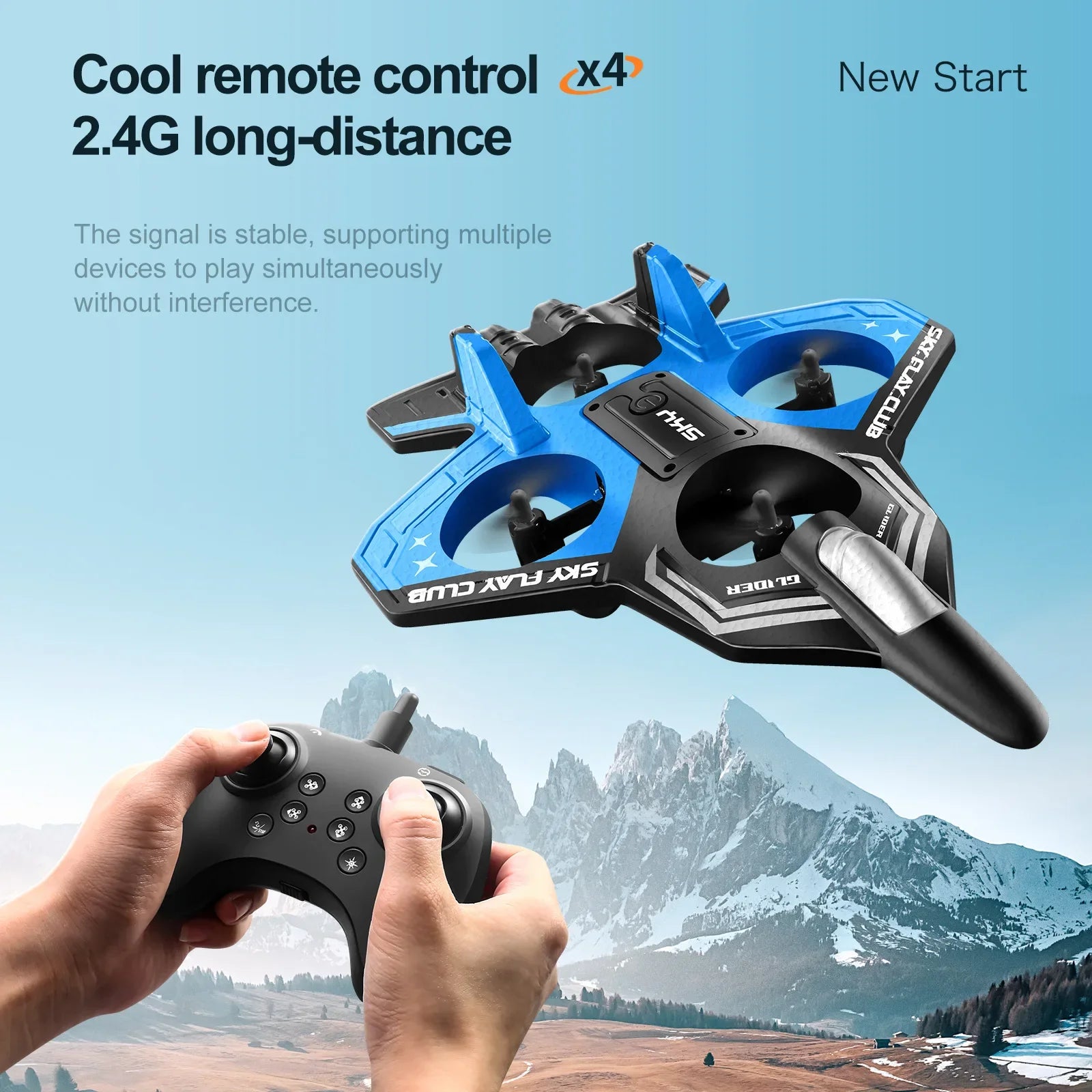 EPP Foam RC Plane with Cool LED Lights | 360° Flip Stunt | One-Key Start | 2.4G 4CH Remote Control | Best Gift for Kids Boys