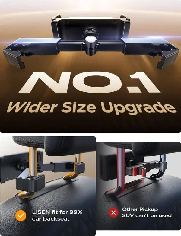 360 Degree Rotating Car Headrest Tablet Mount Holder Portable iPad Stand Auto Rear Seat Pillow Bracket for Travel Road Trip