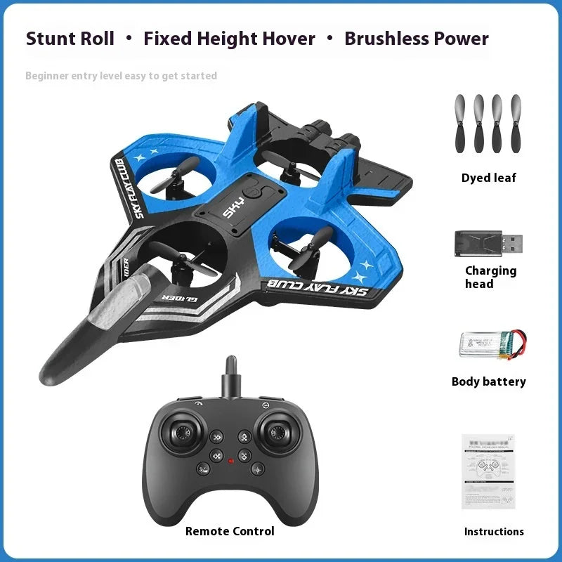 EPP Foam RC Plane with Cool LED Lights | 360° Flip Stunt | One-Key Start | 2.4G 4CH Remote Control | Best Gift for Kids Boys