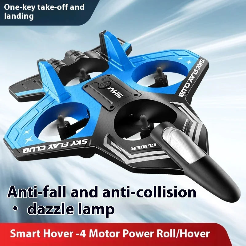 EPP Foam RC Plane with Cool LED Lights | 360° Flip Stunt | One-Key Start | 2.4G 4CH Remote Control | Best Gift for Kids Boys