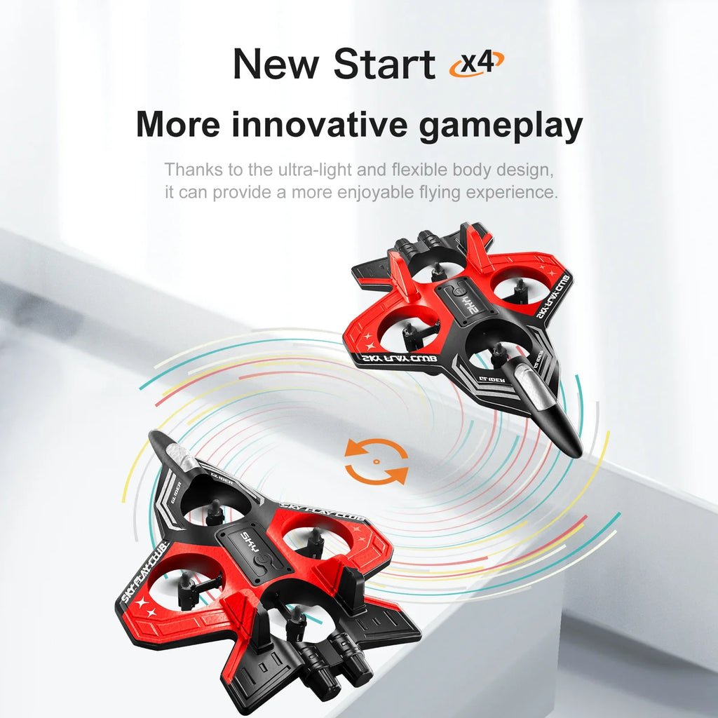 EPP Foam RC Plane with Cool LED Lights | 360° Flip Stunt | One-Key Start | 2.4G 4CH Remote Control | Best Gift for Kids Boys