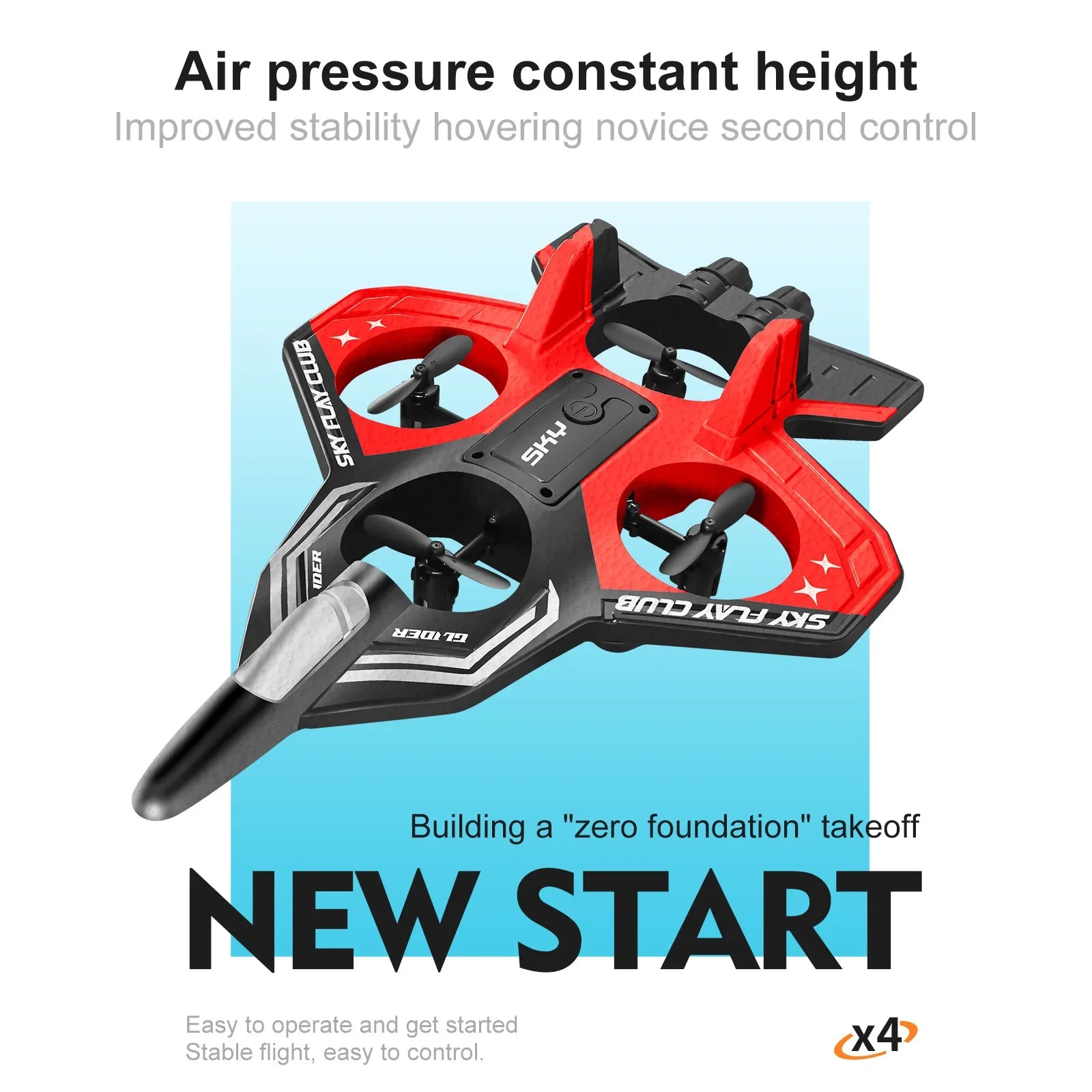 EPP Foam RC Plane with Cool LED Lights | 360° Flip Stunt | One-Key Start | 2.4G 4CH Remote Control | Best Gift for Kids Boys