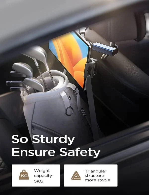 360 Degree Rotating Car Headrest Tablet Mount Holder Portable iPad Stand Auto Rear Seat Pillow Bracket for Travel Road Trip