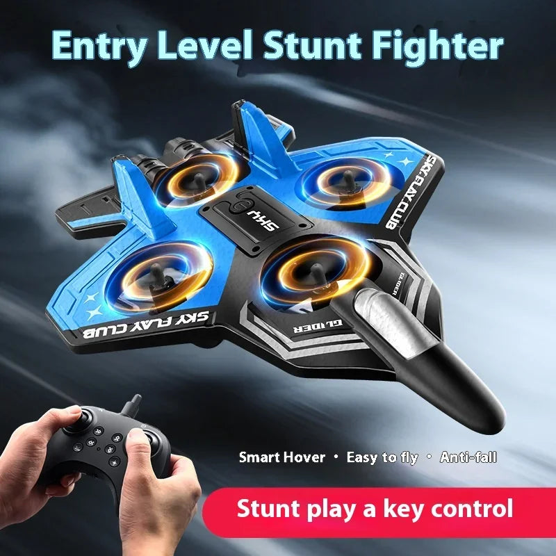 EPP Foam RC Plane with Cool LED Lights | 360° Flip Stunt | One-Key Start | 2.4G 4CH Remote Control | Best Gift for Kids Boys